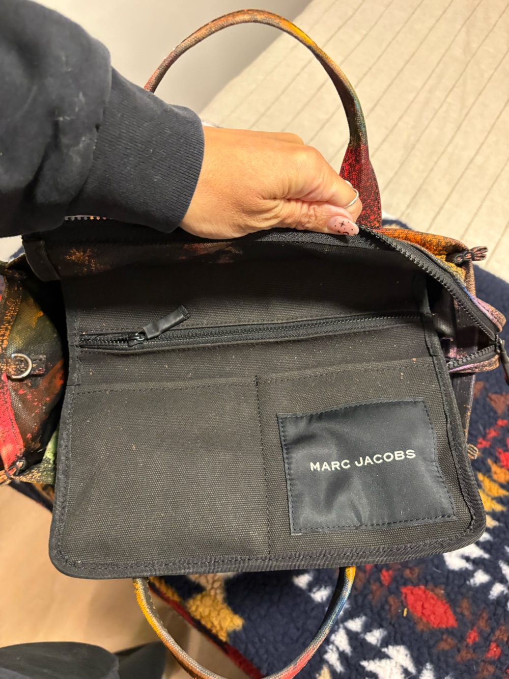 Medium Marc Jacobs Customized The Tote Bag 🌈 Rainbow Splatter - Picture 9 of 10
